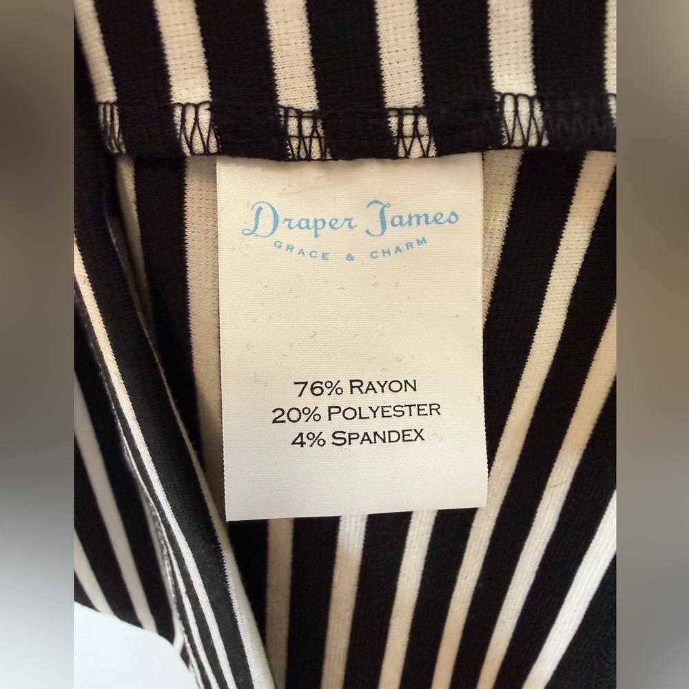 Draper James ‘Persley’ Ponte Red Black White Striped Dress Women’s Size Medium - Picture 9 of 10